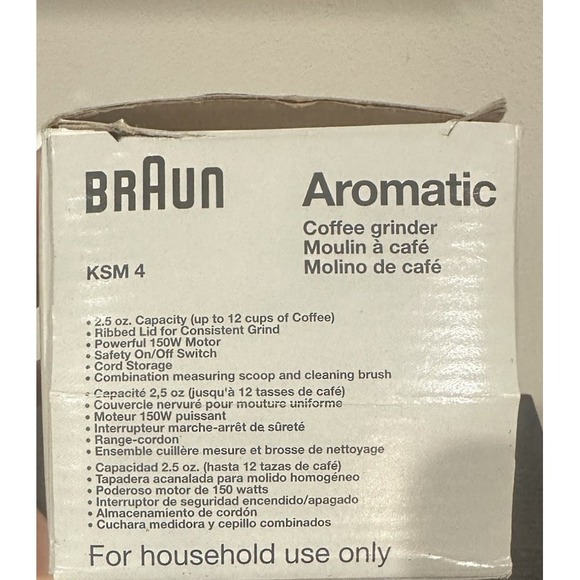 Braun Aromatic Coffee Grinder Gourmet Edition KSM-4 2.5 oz Box & Instructions - Picture 10 of 14